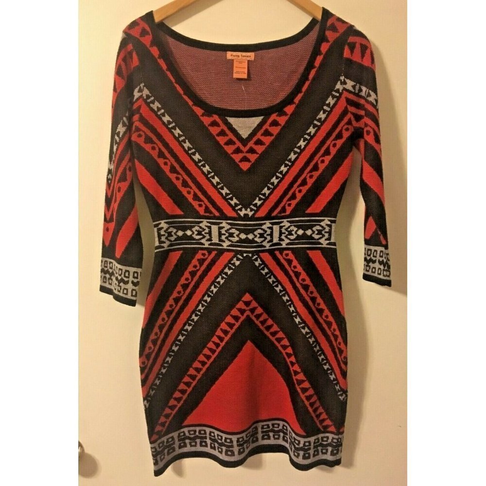 NWT‎ Flying Tomato Red and Black Lightweight Sweater Dress Size Small Brand New
